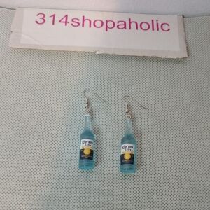 Blue Pierced Bottle-Shaped Earrings